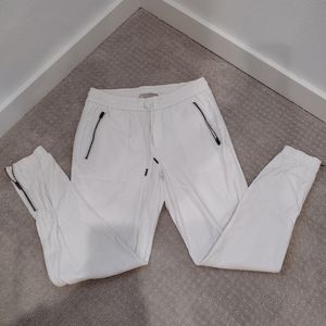 White jean-style joggers